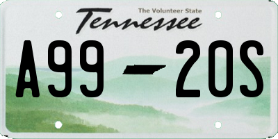 TN license plate A9920S