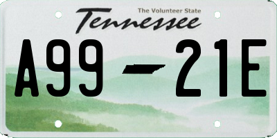 TN license plate A9921E