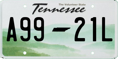 TN license plate A9921L