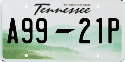 TN license plate A9921P