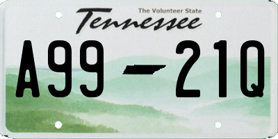 TN license plate A9921Q