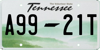 TN license plate A9921T