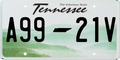 TN license plate A9921V