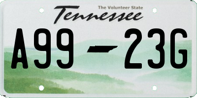 TN license plate A9923G