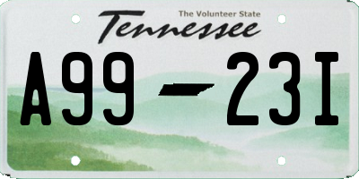 TN license plate A9923I