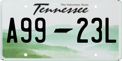 TN license plate A9923L