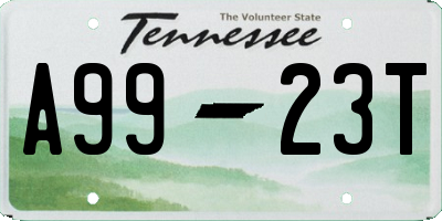 TN license plate A9923T