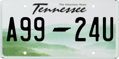 TN license plate A9924U