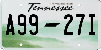 TN license plate A9927I