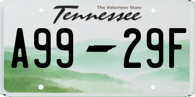 TN license plate A9929F