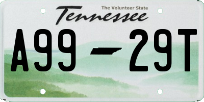 TN license plate A9929T