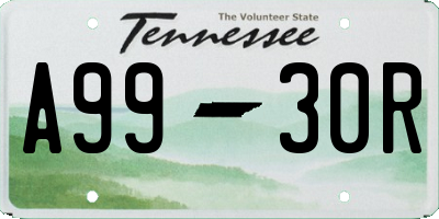TN license plate A9930R