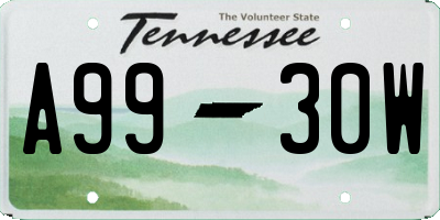 TN license plate A9930W