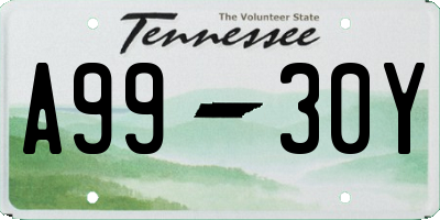 TN license plate A9930Y