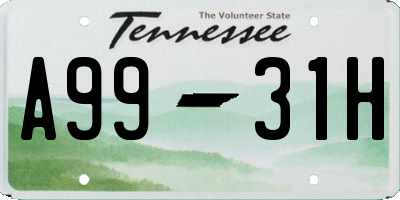 TN license plate A9931H