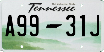 TN license plate A9931J