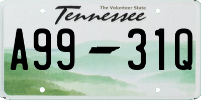 TN license plate A9931Q