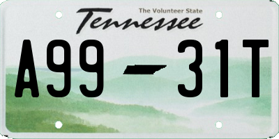 TN license plate A9931T