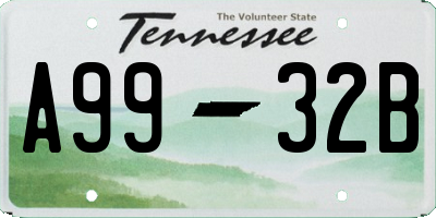 TN license plate A9932B