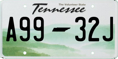 TN license plate A9932J