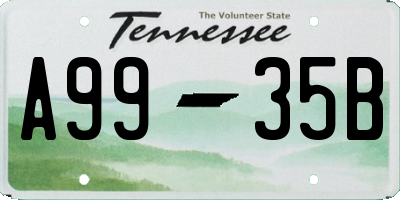TN license plate A9935B