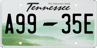 TN license plate A9935E