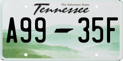 TN license plate A9935F