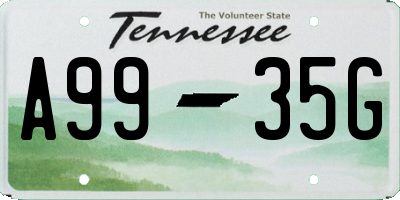 TN license plate A9935G