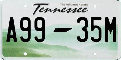 TN license plate A9935M