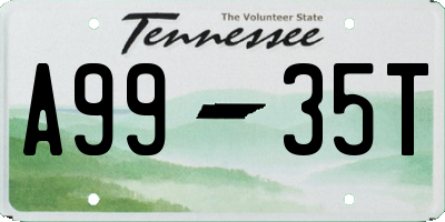 TN license plate A9935T