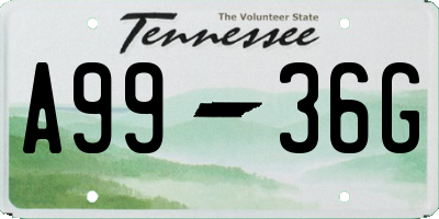 TN license plate A9936G