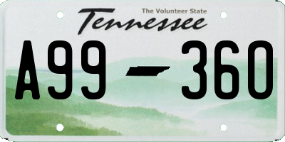 TN license plate A9936O