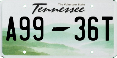 TN license plate A9936T