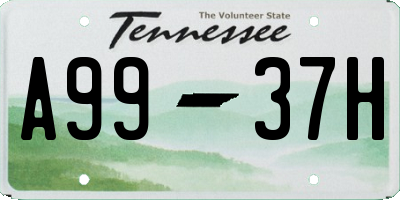 TN license plate A9937H