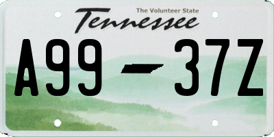 TN license plate A9937Z