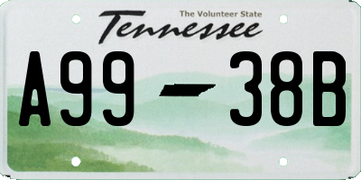 TN license plate A9938B