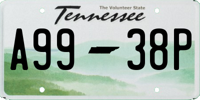 TN license plate A9938P
