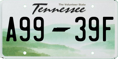 TN license plate A9939F