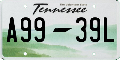 TN license plate A9939L