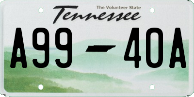 TN license plate A9940A