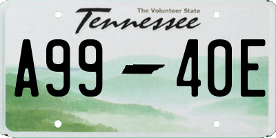 TN license plate A9940E