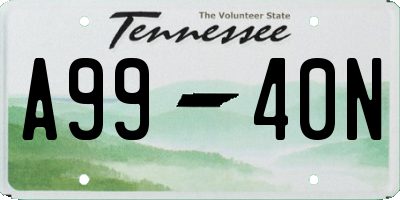 TN license plate A9940N