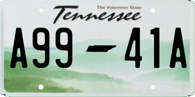 TN license plate A9941A