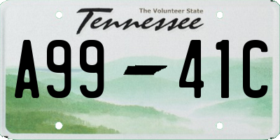 TN license plate A9941C
