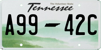 TN license plate A9942C