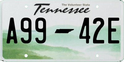 TN license plate A9942E