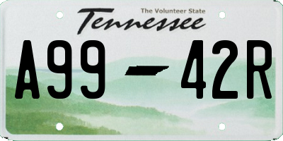 TN license plate A9942R