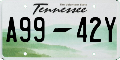 TN license plate A9942Y