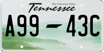 TN license plate A9943C