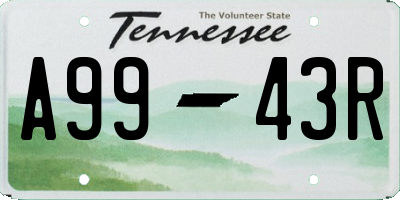 TN license plate A9943R